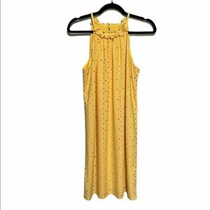 London Times Eyelet Halter Dress